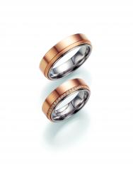 585 Graugold , seidenmatt / poliert,  Fischer Gris oro rosa Los anillos de boda